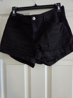 H&M Black Denim Stretch Shorts